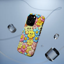 DistinctInk Tough Case for Apple iPhone, Compatible with MagSafe Charging - "Bursting Petals: A Joyful Cartoon Floral Pattern"