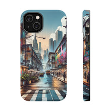 DistinctInk Tough Case for Apple iPhone, Compatible with MagSafe Charging - "Bursts of Color: Vibrant Street Art Masterpiece"