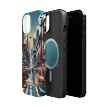 DistinctInk Tough Case for Apple iPhone, Compatible with MagSafe Charging - "Bursts of Color: Vibrant Street Art Masterpiece"
