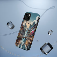 DistinctInk Tough Case for Apple iPhone, Compatible with MagSafe Charging - "Bursts of Color: Vibrant Street Art Masterpiece"