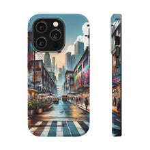 DistinctInk Tough Case for Apple iPhone, Compatible with MagSafe Charging - "Bursts of Color: Vibrant Street Art Masterpiece"