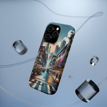 DistinctInk Tough Case for Apple iPhone, Compatible with MagSafe Charging - "Bursts of Color: Vibrant Street Art Masterpiece"