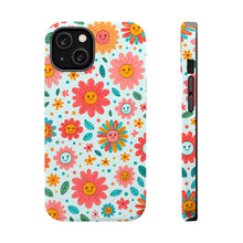 DistinctInk Tough Case for Apple iPhone, Compatible with MagSafe Charging - Title: "Smile Blossom: A Whimsical Floral Delight"