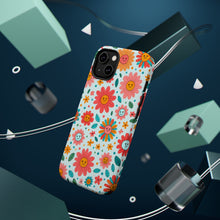 DistinctInk Tough Case for Apple iPhone, Compatible with MagSafe Charging - Title: "Smile Blossom: A Whimsical Floral Delight"