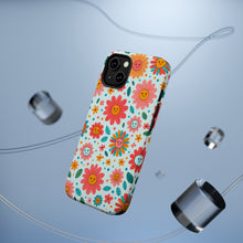 DistinctInk Tough Case for Apple iPhone, Compatible with MagSafe Charging - Title: "Smile Blossom: A Whimsical Floral Delight"