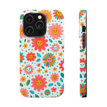 DistinctInk Tough Case for Apple iPhone, Compatible with MagSafe Charging - Title: "Smile Blossom: A Whimsical Floral Delight"
