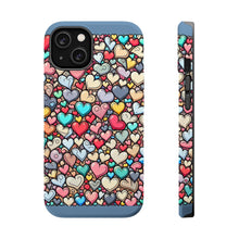 DistinctInk Tough Case for Apple iPhone, Compatible with MagSafe Charging - "Playful Hearts: A Joyful Unity of Colors"