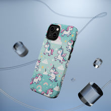 DistinctInk Tough Case for Apple iPhone, Compatible with MagSafe Charging - Enchanting Whimsy: Dancing Unicorns and Stardust