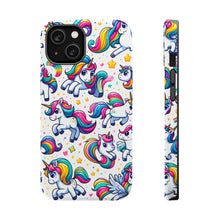 DistinctInk Tough Case for Apple iPhone, Compatible with MagSafe Charging - "Enchanting Stream of Playful Unicorns"