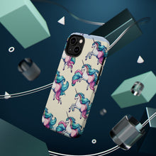 DistinctInk Tough Case for Apple iPhone, Compatible with MagSafe Charging - "Enchanting Symphony: Majestic Unicorns in Patterns"
