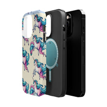 DistinctInk Tough Case for Apple iPhone, Compatible with MagSafe Charging - "Enchanting Symphony: Majestic Unicorns in Patterns"