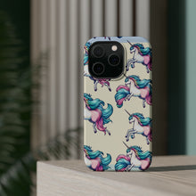 DistinctInk Tough Case for Apple iPhone, Compatible with MagSafe Charging - "Enchanting Symphony: Majestic Unicorns in Patterns"