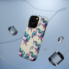 DistinctInk Tough Case for Apple iPhone, Compatible with MagSafe Charging - "Enchanting Symphony: Majestic Unicorns in Patterns"