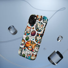 DistinctInk Tough Case for Apple iPhone, Compatible with MagSafe Charging - "Feline Fun: Vibrant & Playful Cats"