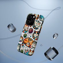 DistinctInk Tough Case for Apple iPhone, Compatible with MagSafe Charging - "Feline Fun: Vibrant & Playful Cats"