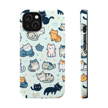 DistinctInk Tough Case for Apple iPhone, Compatible with MagSafe Charging - "The Playful World of Cartoon Cats"