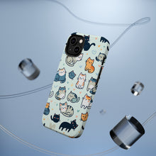 DistinctInk Tough Case for Apple iPhone, Compatible with MagSafe Charging - "The Playful World of Cartoon Cats"