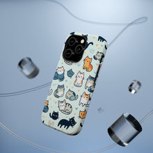 DistinctInk Tough Case for Apple iPhone, Compatible with MagSafe Charging - "The Playful World of Cartoon Cats"
