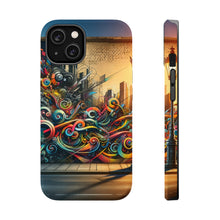 DistinctInk Tough Case for Apple iPhone, Compatible with MagSafe Charging - "Vivid Urban Expression: A Kaleidoscope of City Colors"