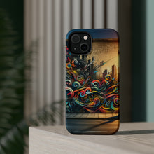 DistinctInk Tough Case for Apple iPhone, Compatible with MagSafe Charging - "Vivid Urban Expression: A Kaleidoscope of City Colors"