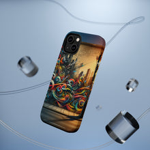 DistinctInk Tough Case for Apple iPhone, Compatible with MagSafe Charging - "Vivid Urban Expression: A Kaleidoscope of City Colors"