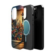 DistinctInk Tough Case for Apple iPhone, Compatible with MagSafe Charging - "Vivid Urban Expression: A Kaleidoscope of City Colors"