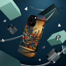 DistinctInk Tough Case for Apple iPhone, Compatible with MagSafe Charging - "Vivid Urban Expression: A Kaleidoscope of City Colors"