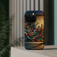 DistinctInk Tough Case for Apple iPhone, Compatible with MagSafe Charging - "Vivid Urban Expression: A Kaleidoscope of City Colors"