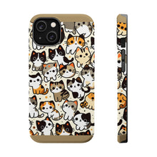DistinctInk Tough Case for Apple iPhone, Compatible with MagSafe Charging - "Feline Playtime: A Whimsical Cat Tapestry"