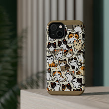 DistinctInk Tough Case for Apple iPhone, Compatible with MagSafe Charging - "Feline Playtime: A Whimsical Cat Tapestry"