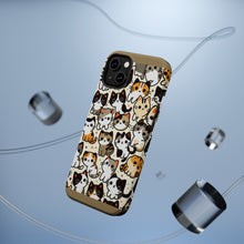 DistinctInk Tough Case for Apple iPhone, Compatible with MagSafe Charging - "Feline Playtime: A Whimsical Cat Tapestry"