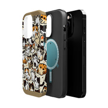 DistinctInk Tough Case for Apple iPhone, Compatible with MagSafe Charging - "Feline Playtime: A Whimsical Cat Tapestry"