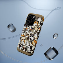 DistinctInk Tough Case for Apple iPhone, Compatible with MagSafe Charging - "Feline Playtime: A Whimsical Cat Tapestry"