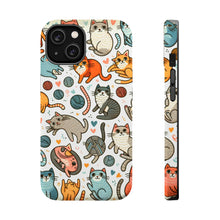 DistinctInk Tough Case for Apple iPhone, Compatible with MagSafe Charging - "Cats Galore: Playful and Whimsical Patterns"