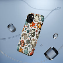 DistinctInk Tough Case for Apple iPhone, Compatible with MagSafe Charging - "Cats Galore: Playful and Whimsical Patterns"