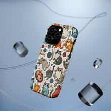 DistinctInk Tough Case for Apple iPhone, Compatible with MagSafe Charging - "Cats Galore: Playful and Whimsical Patterns"