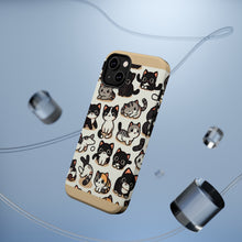 DistinctInk Tough Case for Apple iPhone, Compatible with MagSafe Charging - "Cute and Charming Cartoon Cat Pattern"