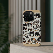 DistinctInk Tough Case for Apple iPhone, Compatible with MagSafe Charging - "Cute and Charming Cartoon Cat Pattern"