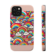 DistinctInk Tough Case for Apple iPhone, Compatible with MagSafe Charging - "Whimsical Kaleidoscope: A Playful Rainbow Pattern"