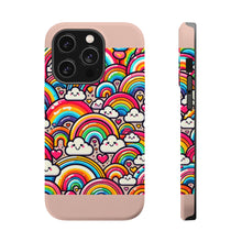 DistinctInk Tough Case for Apple iPhone, Compatible with MagSafe Charging - "Whimsical Kaleidoscope: A Playful Rainbow Pattern"