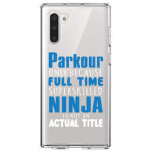 DistinctInk® Clear Shockproof Hybrid Case for Apple iPhone / Samsung Galaxy / Google Pixel - Parkour Because Super Skilled Ninja Not Actual