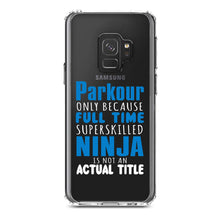 DistinctInk® Clear Shockproof Hybrid Case for Apple iPhone / Samsung Galaxy / Google Pixel - Parkour Because Super Skilled Ninja Not Actual