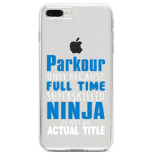 DistinctInk® Clear Shockproof Hybrid Case for Apple iPhone / Samsung Galaxy / Google Pixel - Parkour Because Super Skilled Ninja Not Actual