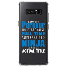 DistinctInk® Clear Shockproof Hybrid Case for Apple iPhone / Samsung Galaxy / Google Pixel - Parkour Because Super Skilled Ninja Not Actual