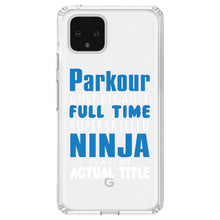 DistinctInk® Clear Shockproof Hybrid Case for Apple iPhone / Samsung Galaxy / Google Pixel - Parkour Because Super Skilled Ninja Not Actual
