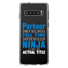 DistinctInk® Clear Shockproof Hybrid Case for Apple iPhone / Samsung Galaxy / Google Pixel - Parkour Because Super Skilled Ninja Not Actual