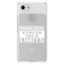 DistinctInk® Clear Shockproof Hybrid Case for Apple iPhone / Samsung Galaxy / Google Pixel - Parkour Expand Your Limits