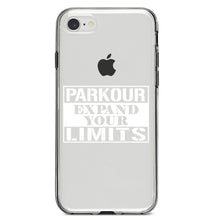 DistinctInk® Clear Shockproof Hybrid Case for Apple iPhone / Samsung Galaxy / Google Pixel - Parkour Expand Your Limits