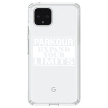 DistinctInk® Clear Shockproof Hybrid Case for Apple iPhone / Samsung Galaxy / Google Pixel - Parkour Expand Your Limits