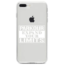 DistinctInk® Clear Shockproof Hybrid Case for Apple iPhone / Samsung Galaxy / Google Pixel - Parkour Expand Your Limits